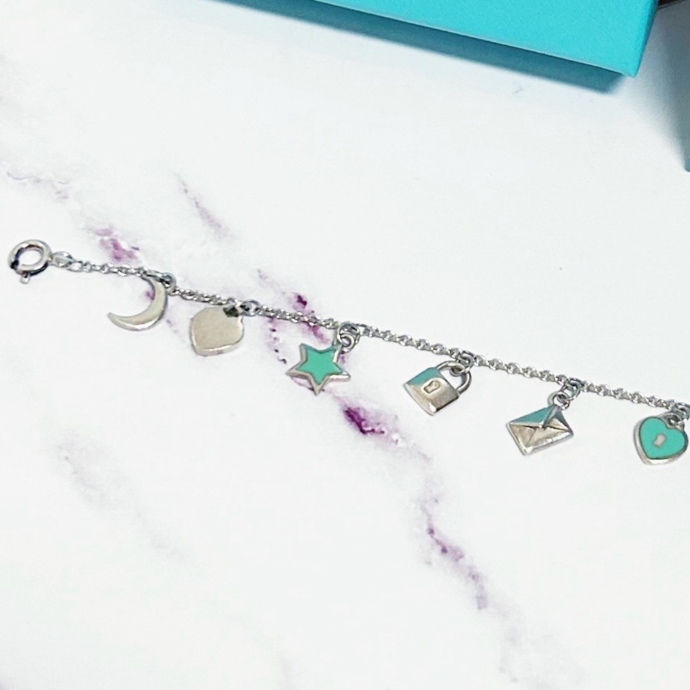 Authentic Tiffany & Co. RARE Mini Love Notes 925 Sterling Silver Charm Bracelet - Picture 9 of 12